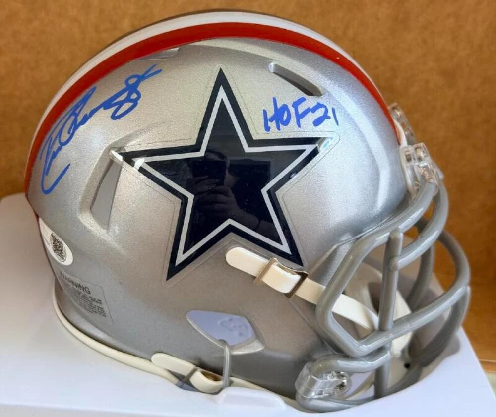 DREW PEARSON DALLAS COWBOYS HOF21 SIGNED AUTOGRAPHED MINI HELMET JSA