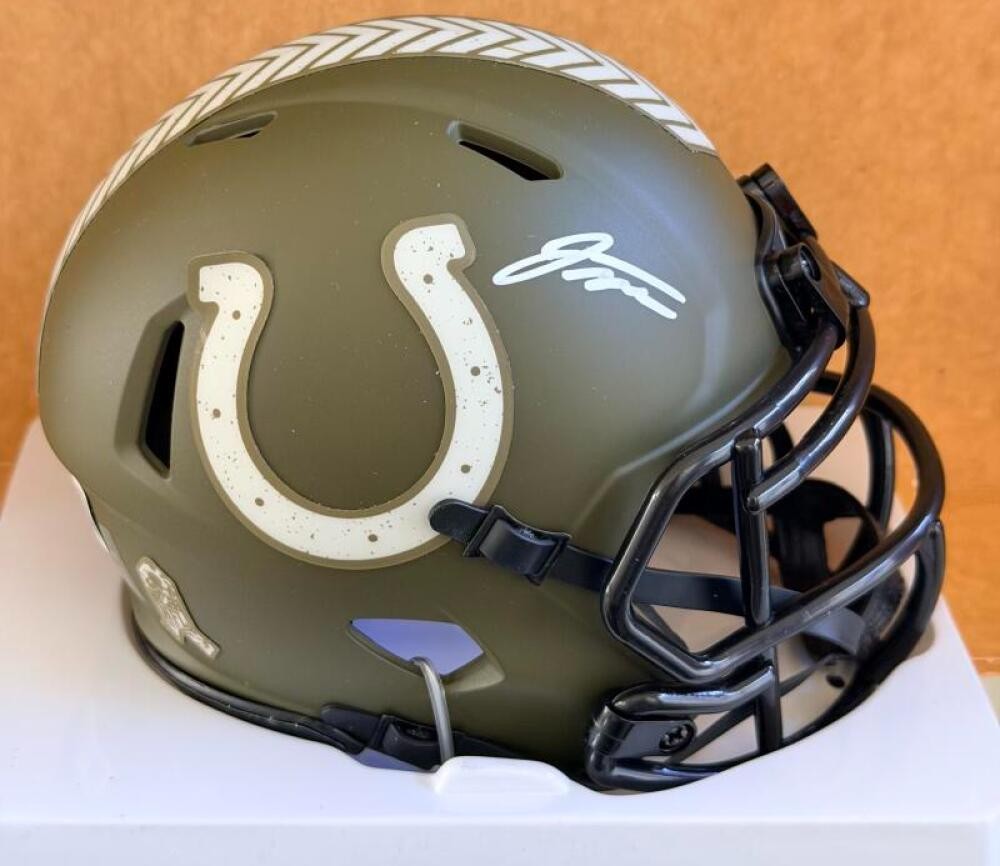 JONATHAN TAYLOR INDIANAPOLIS COLTS SIGNED SALUTE2SERVICE  MINI HELMET BECKETT AU