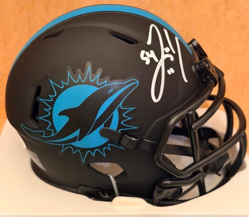 ZACH THOMAS MIAMI DOLPHINS SIGNED ECLIPSE MINI HELMET  JSA AUTH