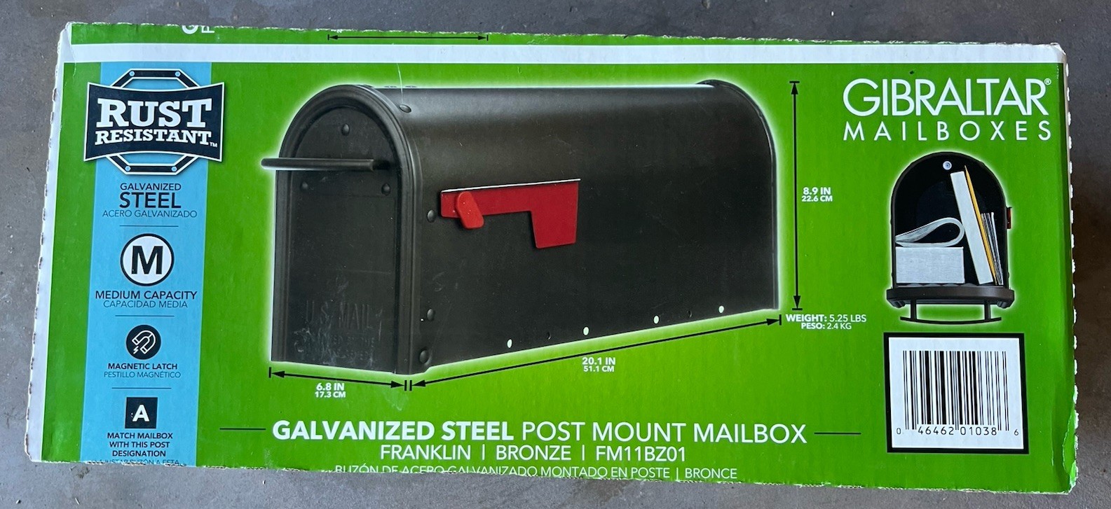 Gibraltar Mailboxes Franklin Post Mount Mailbox Bronze