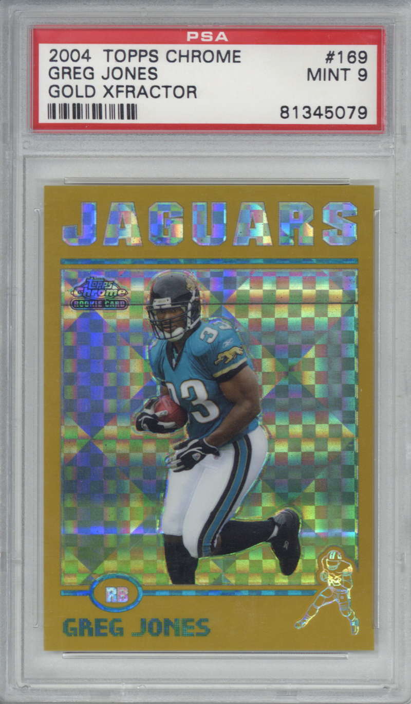 Greg Jones 2004 Topps Chrome Gold Xfractor Rookie Card /279 PSA 9