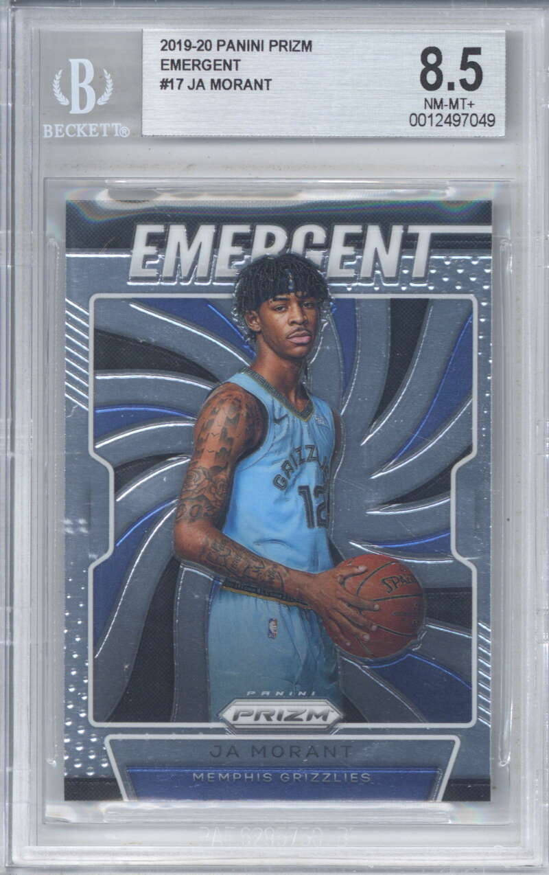 Ja Morant 2019-20 Panini Prizm Rookie Emergent #17 Beckett BGS 8.5