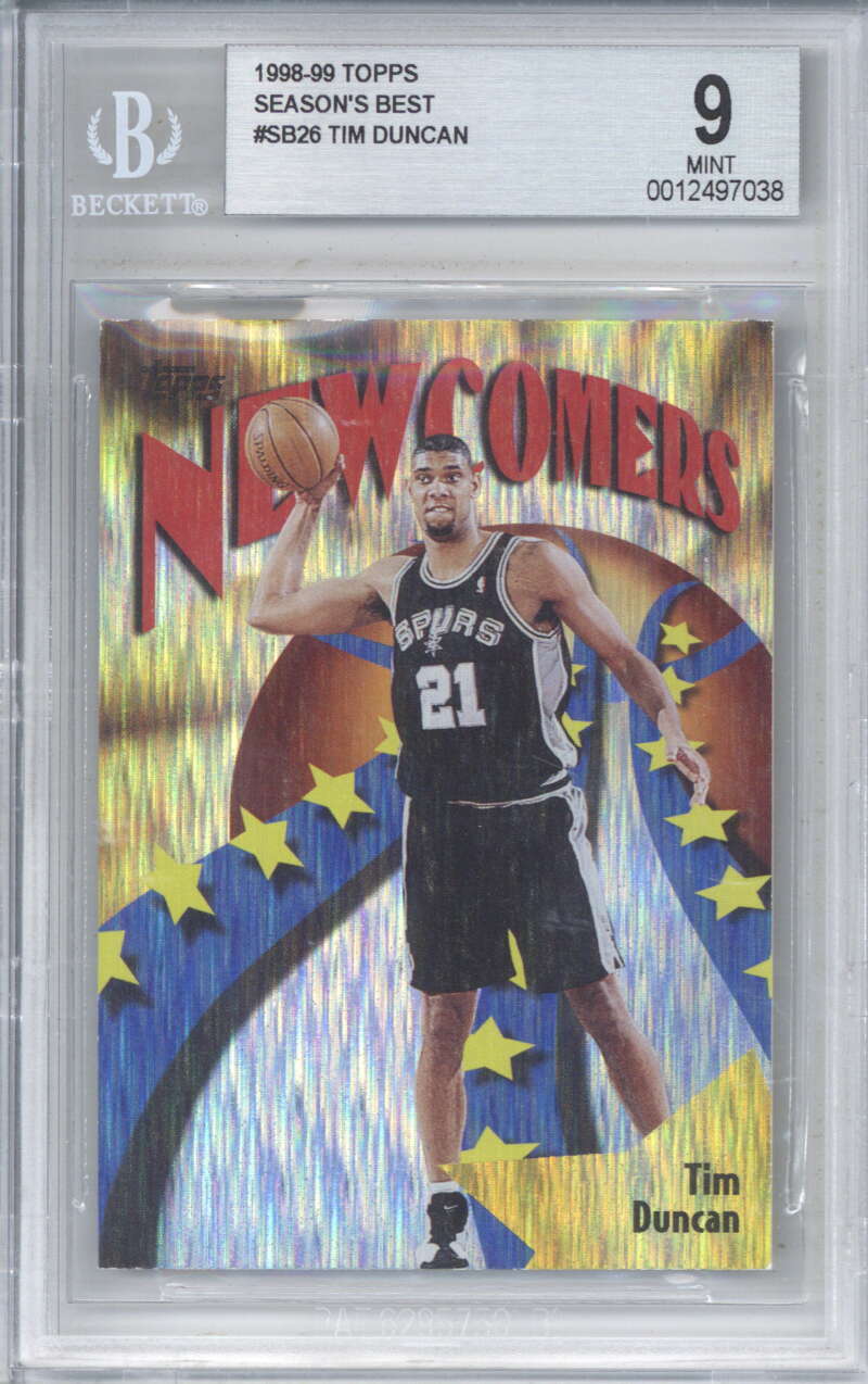 Tim Duncan 1998-99 Topps #SB26 Beckett BGS 9