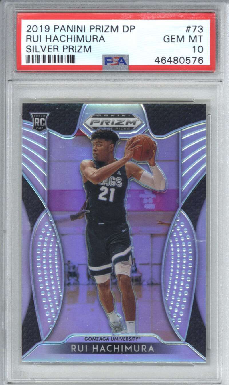 Rui Hachimura 2019 Panini Prizm DP Rookie Silver #73 PSA 10
