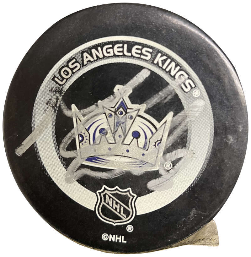 Mike Weaver Signed Auto Kings Hockey Puck Beckett BAS