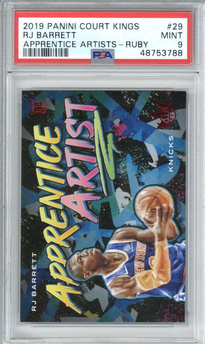 2019 Court Kings Apprentice Artists 29 RJ Barrett Ruby /149 Rookie RC PSA 9