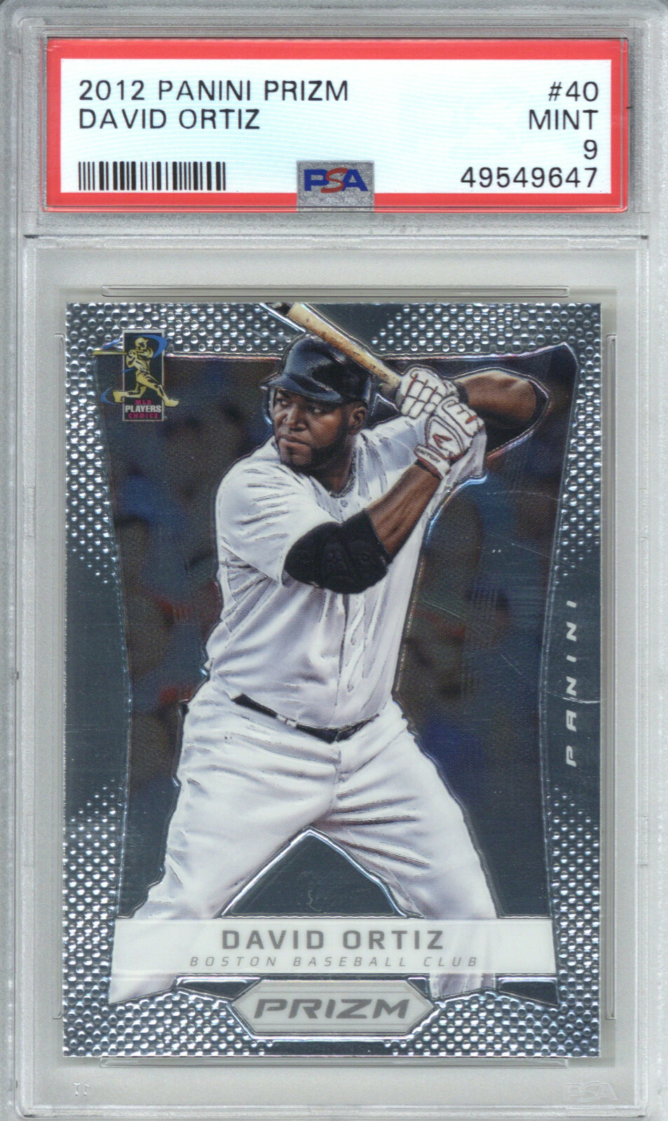 2012 Panini Prizm 40 David Ortiz PSA 9