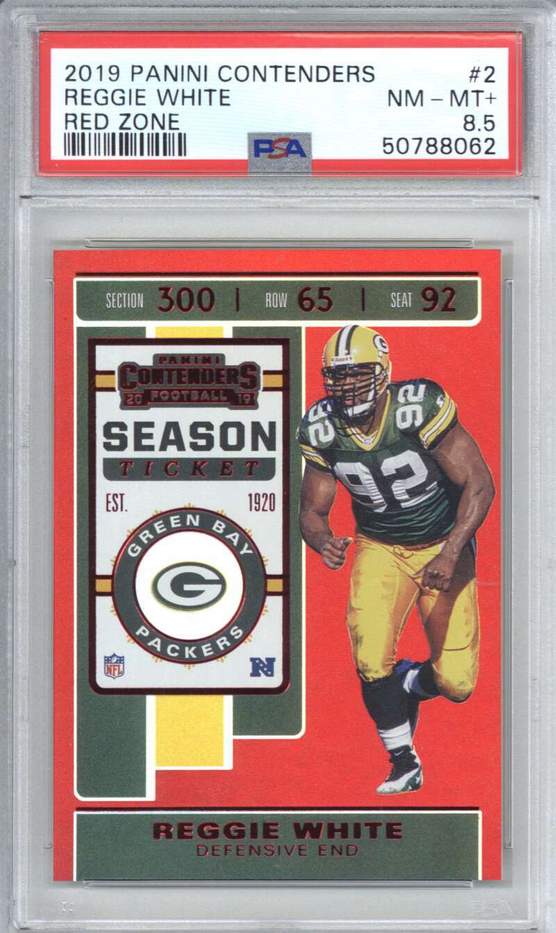 2019 Panini Contenders 2 Reggie white Red Zone PSA 8.5
