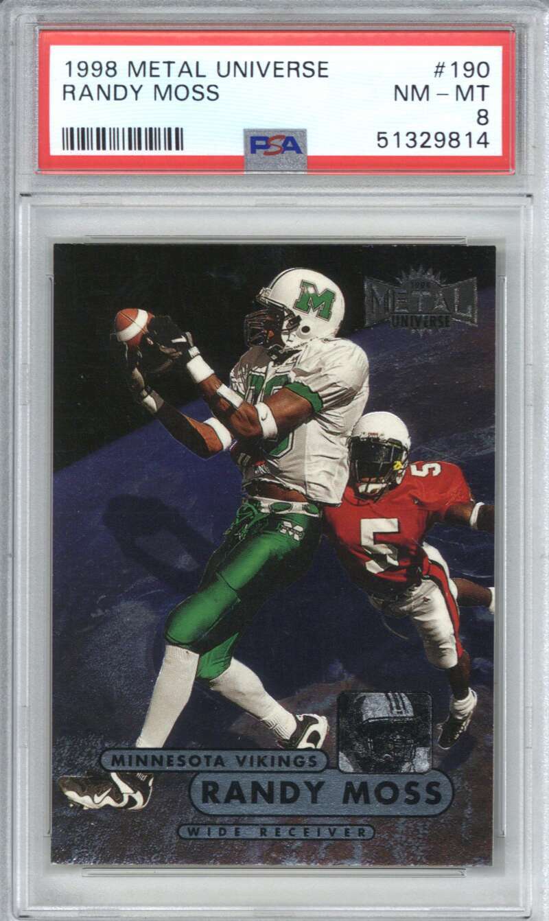 1998 Metal Universe 190 Randy Moss PSA 8