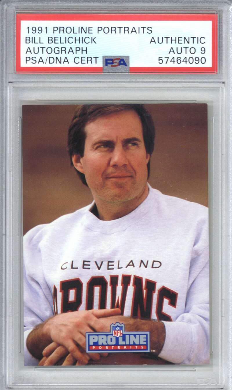 1991 Proline Portraits Bill Belichick Autograph PSA Auto 9