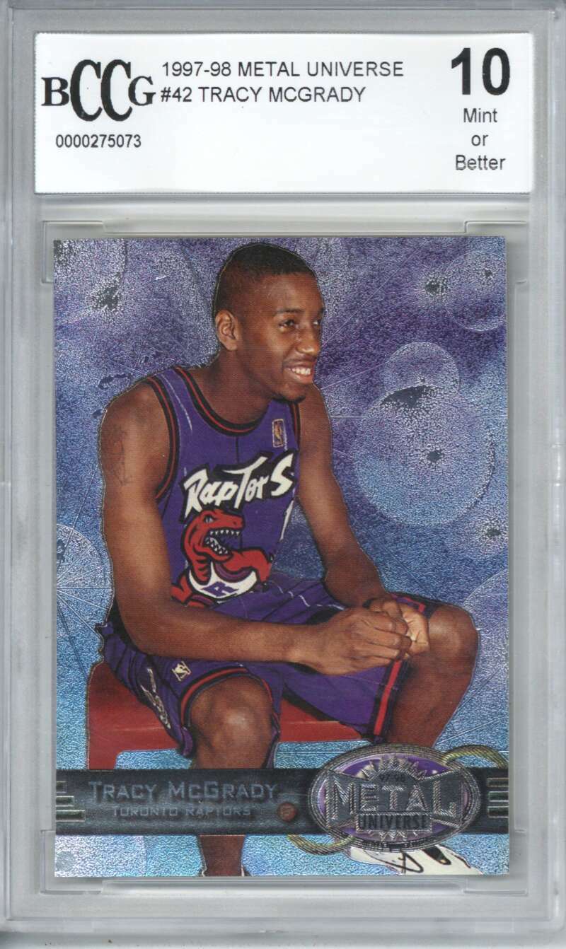 Tracy Mcgrady 1997-98 Metal Universe Rookie Card #42 Beckett BCCG 10