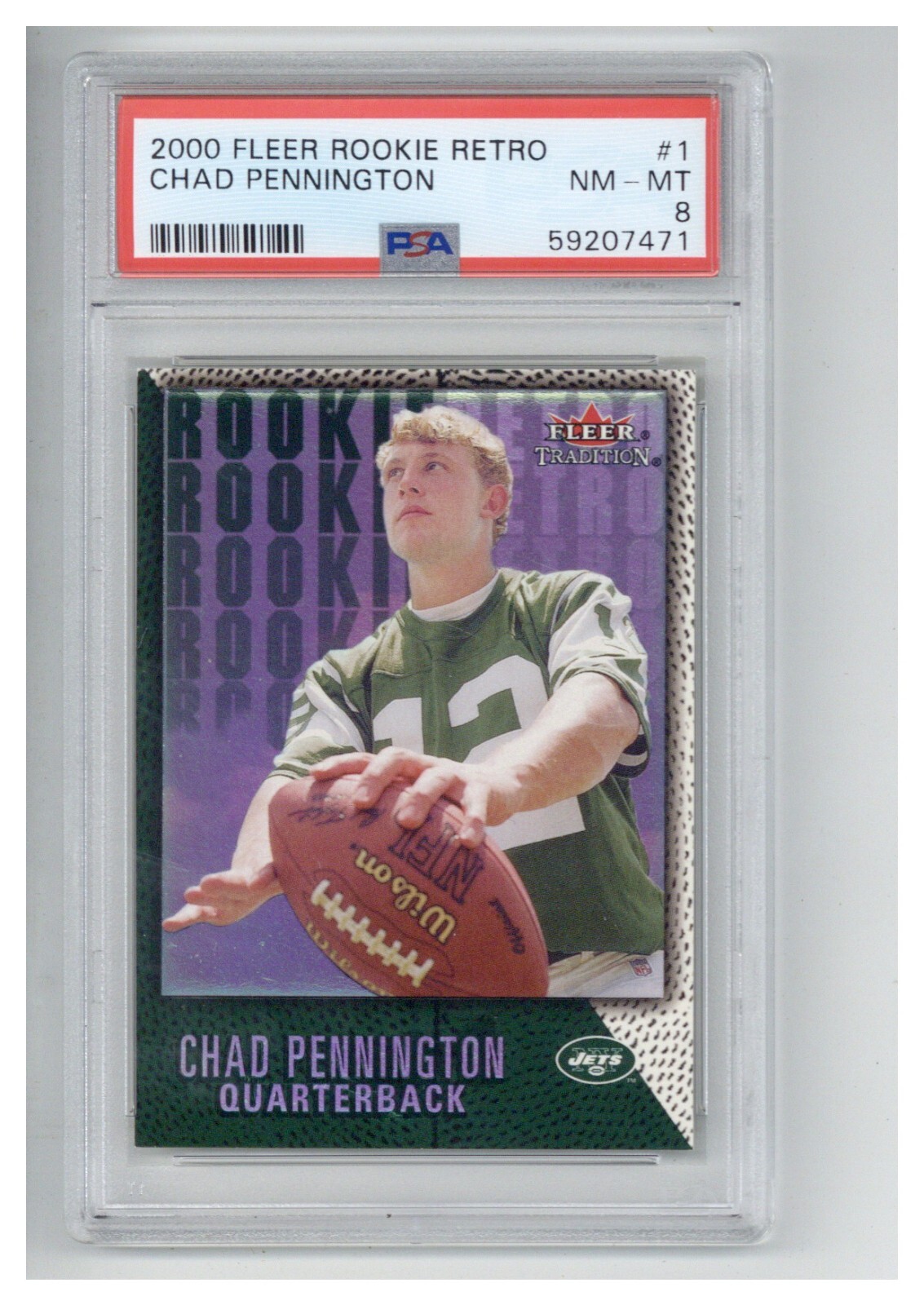 2000 Fleer Rookie Retro 1 Chad Pennington PSA 8