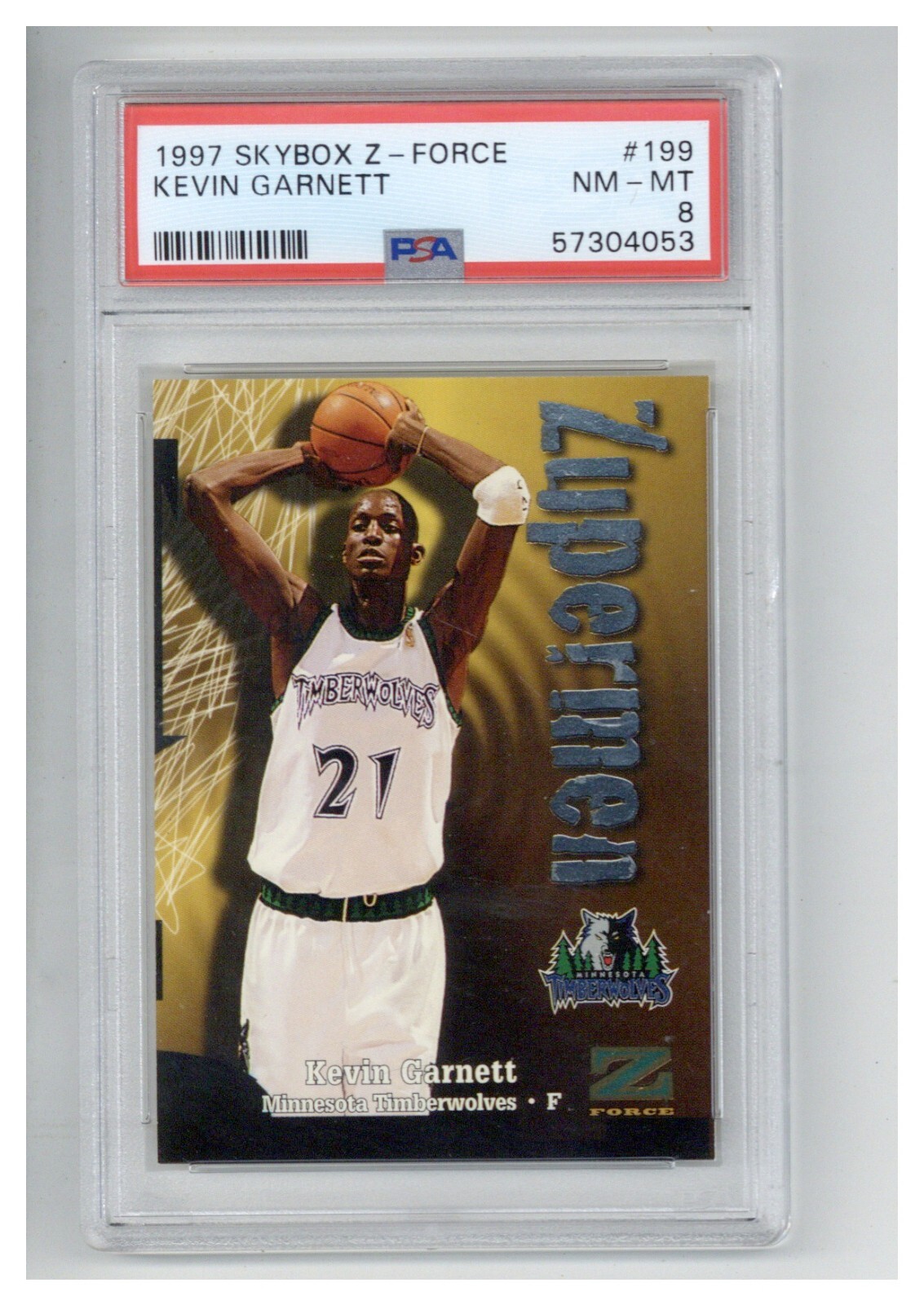 1997 Skybox Z-Force 199 Kevin Garnett PSA 8