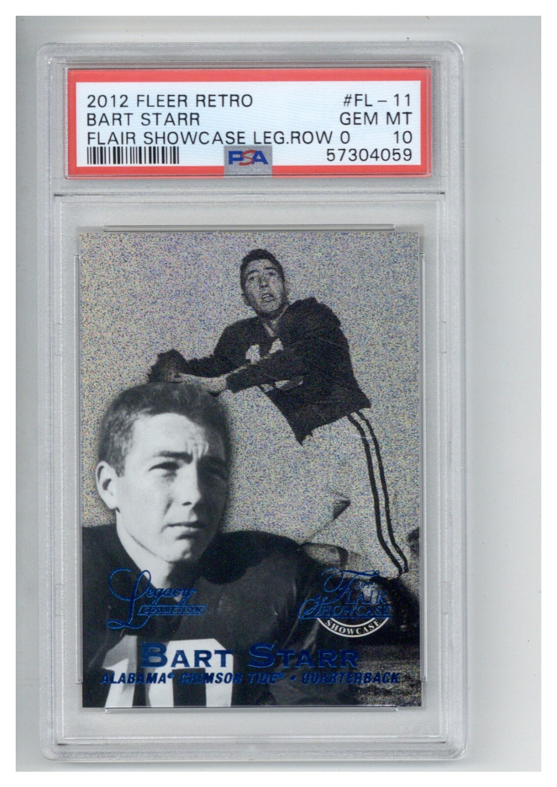 2012 Fleer Retro Flair Showcase Legacy Row 0 Bart Starr /100 PSA 10