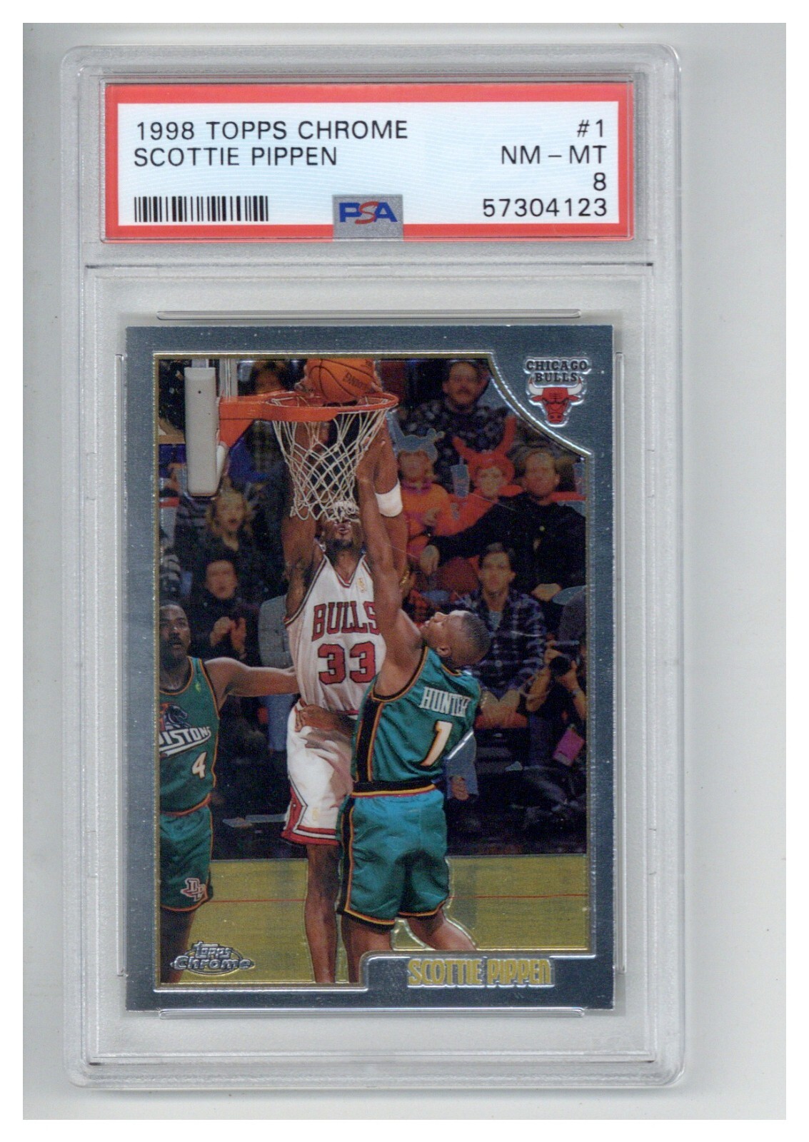 1998 Topps Chrome 1 Scottie Pippen PSA 8