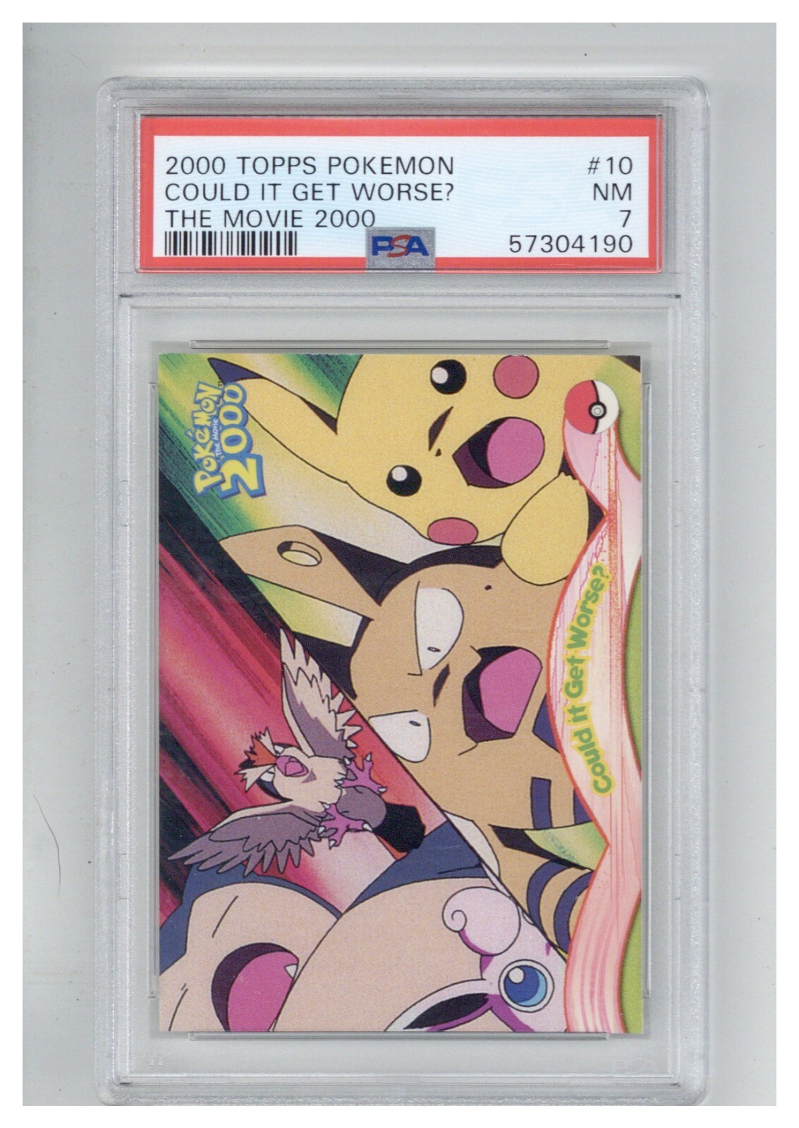 2000 TOPPS POKEMON THE MOVIE 2000 10 COULD IT GET WORSE? PSA 7 COLLECTIBLE MEMORABILIA