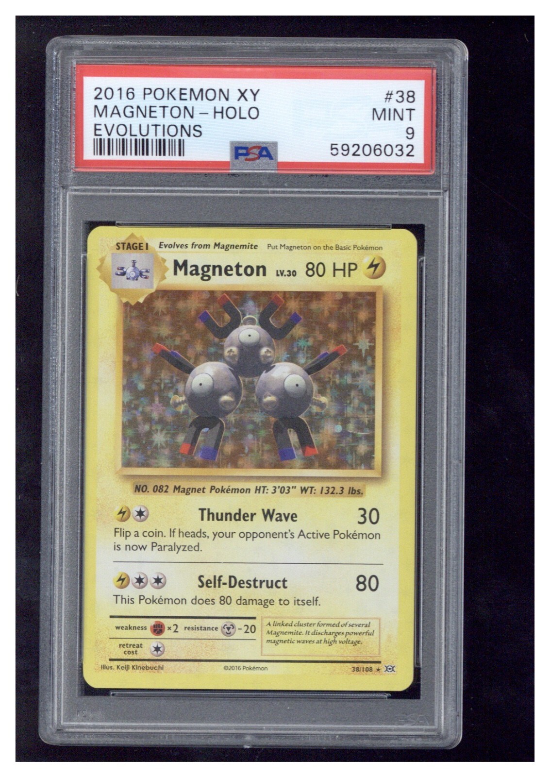 2016 Pokemon XY Evolutions 38 Magneton-Holo PSA 9