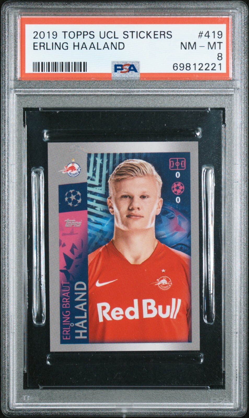 2019 Topps UEFA Champions League Stickers 419 Erling Haaland PSA 8
