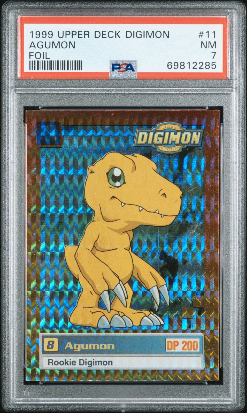 1999 UPPER DECK DIGIMON 11 AGUMON FOIL PSA 7 COLLECTIBLE MEMORABILIA