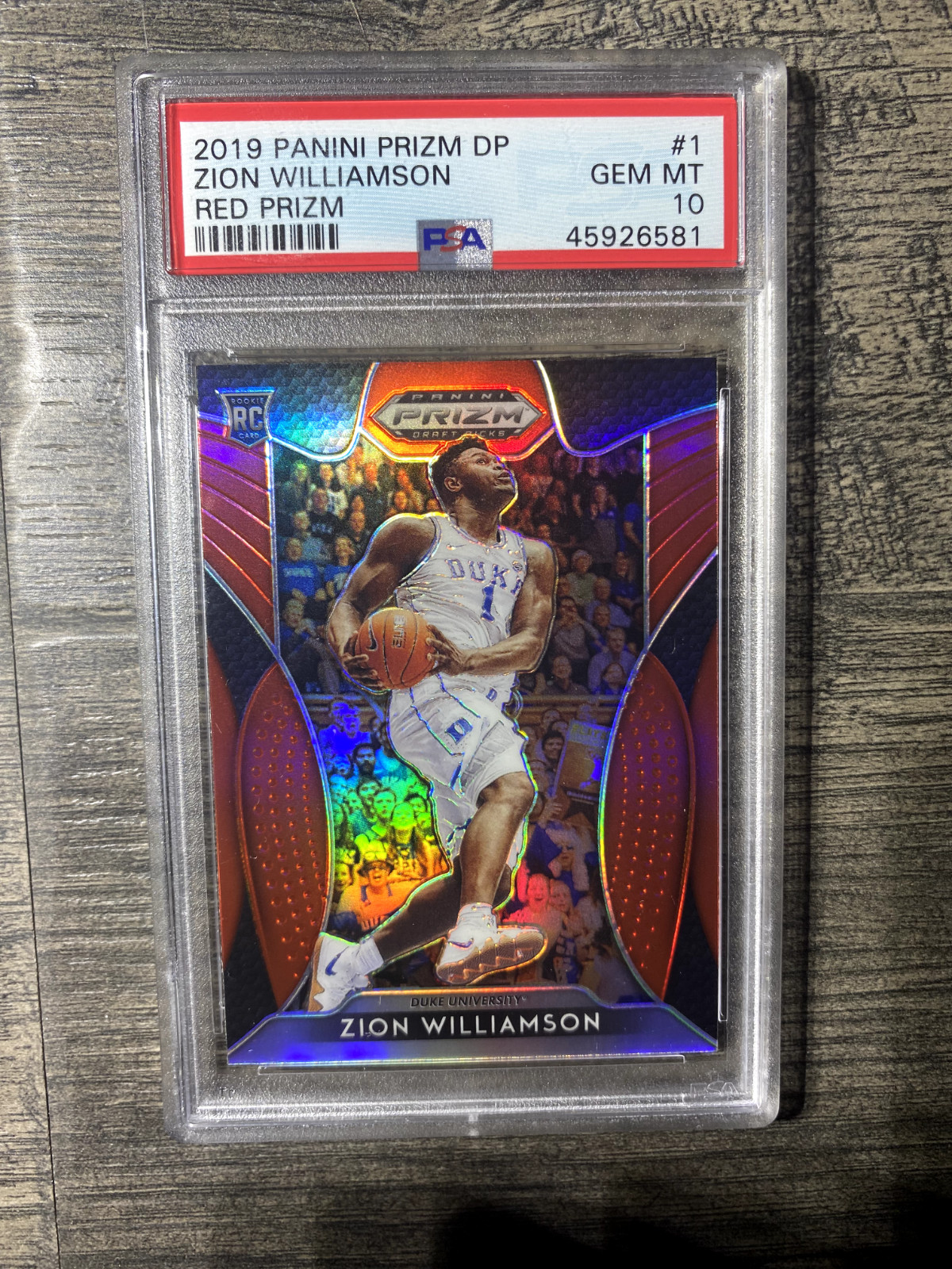 2019 Panini Prizm DP Zion Williamson Red Prizm PSA 10