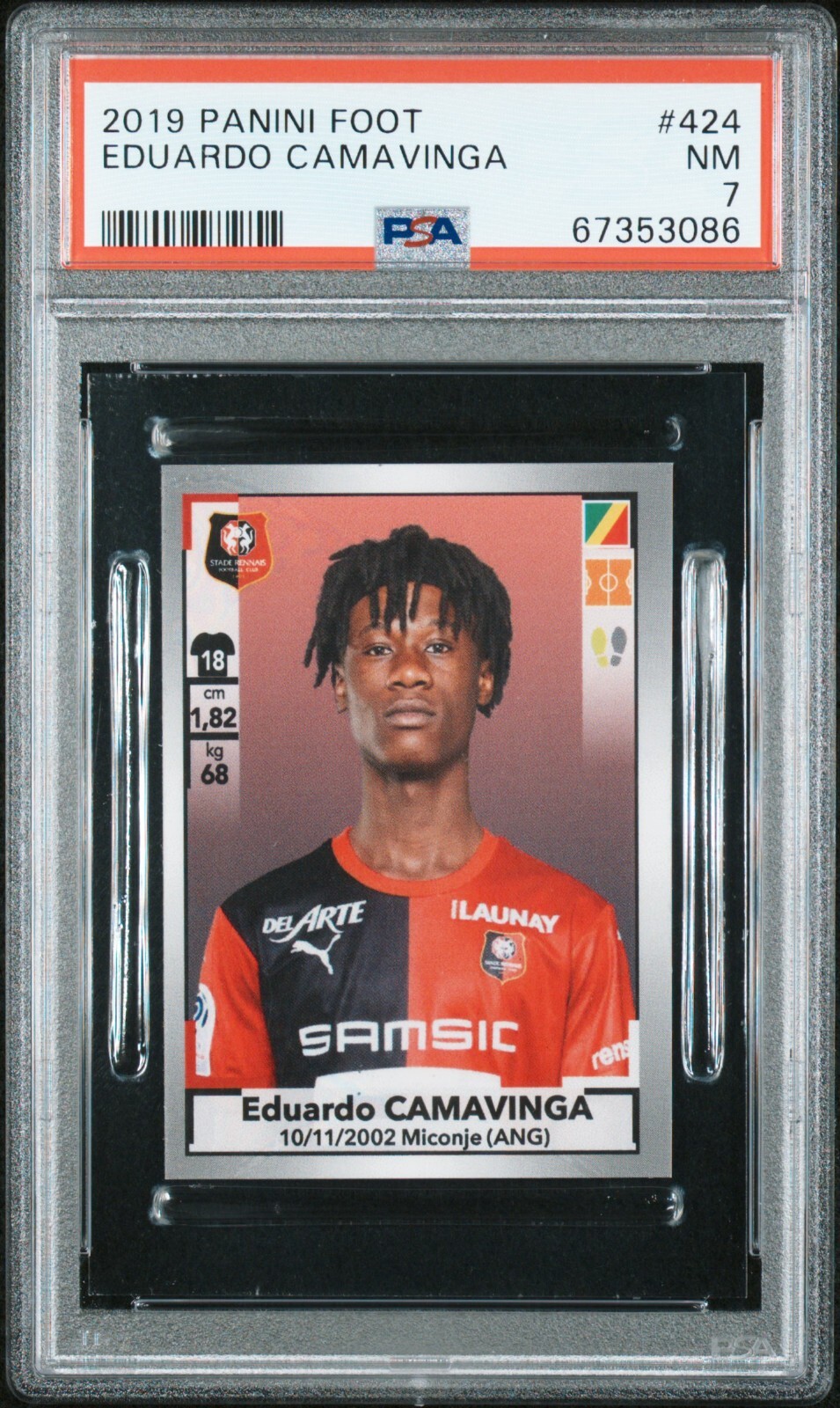 2019 Panini Foot Eduardo Camavinga PSA 7