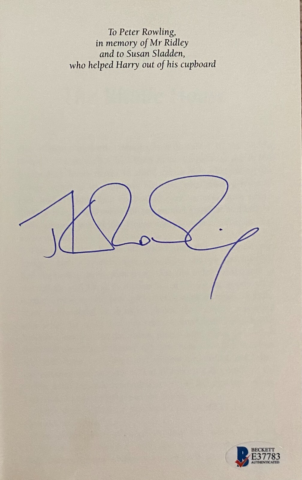 JK Rowling Signed Harry Potter Goblet of Fire 1st Edition Book UK Beckett BAS