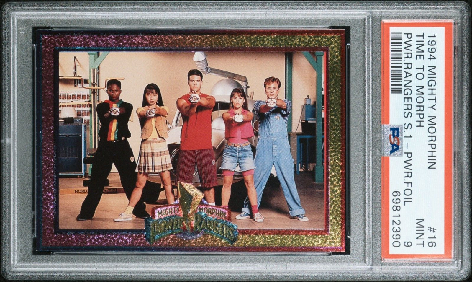 1994 Power Rangers Series 1 16 Time to Morph Hobby Power Foil PSA 9
