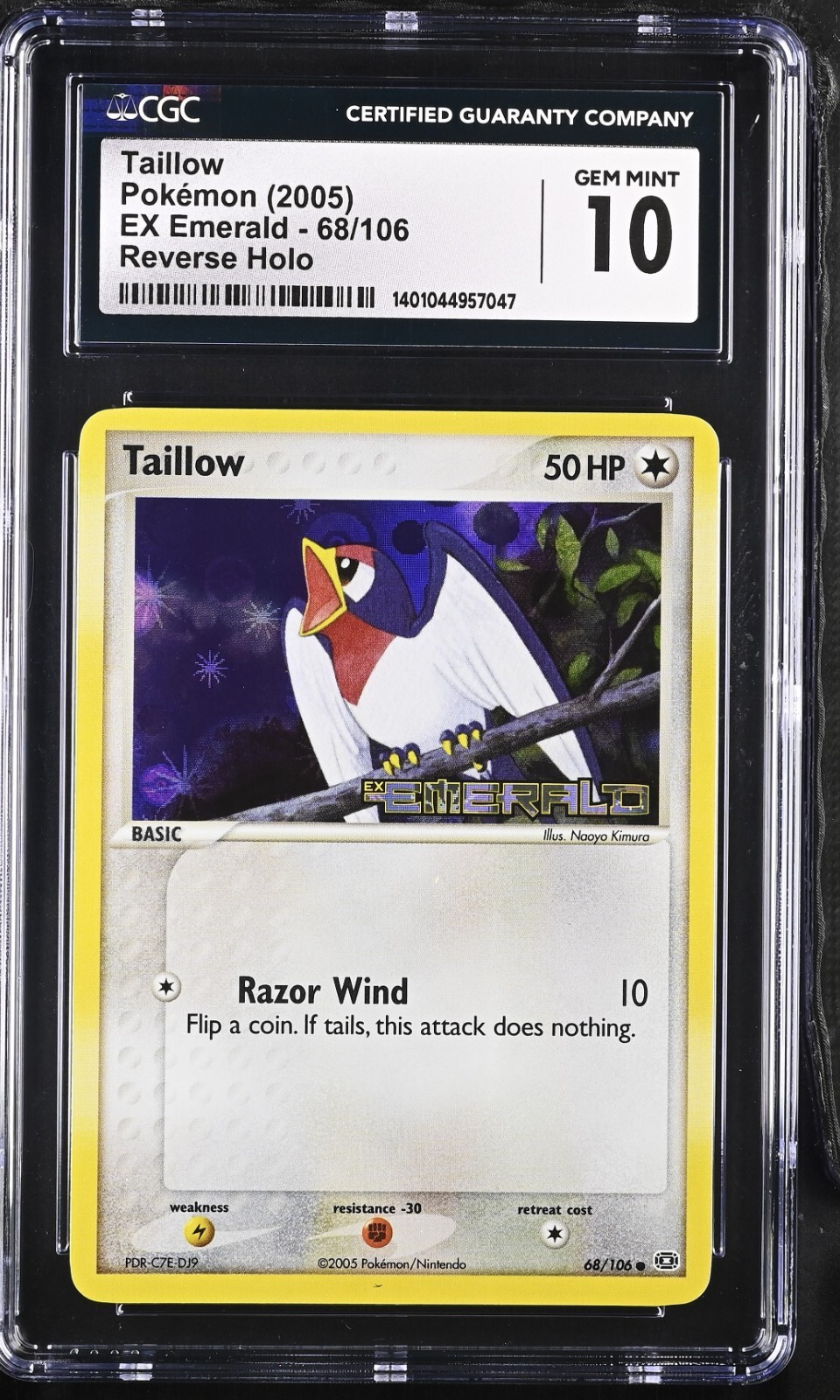 2005 TAILLOW 68/106 EX EMERALD REVERSE HOLO CGC 10 COLLECTIBLE MEMORABILIA