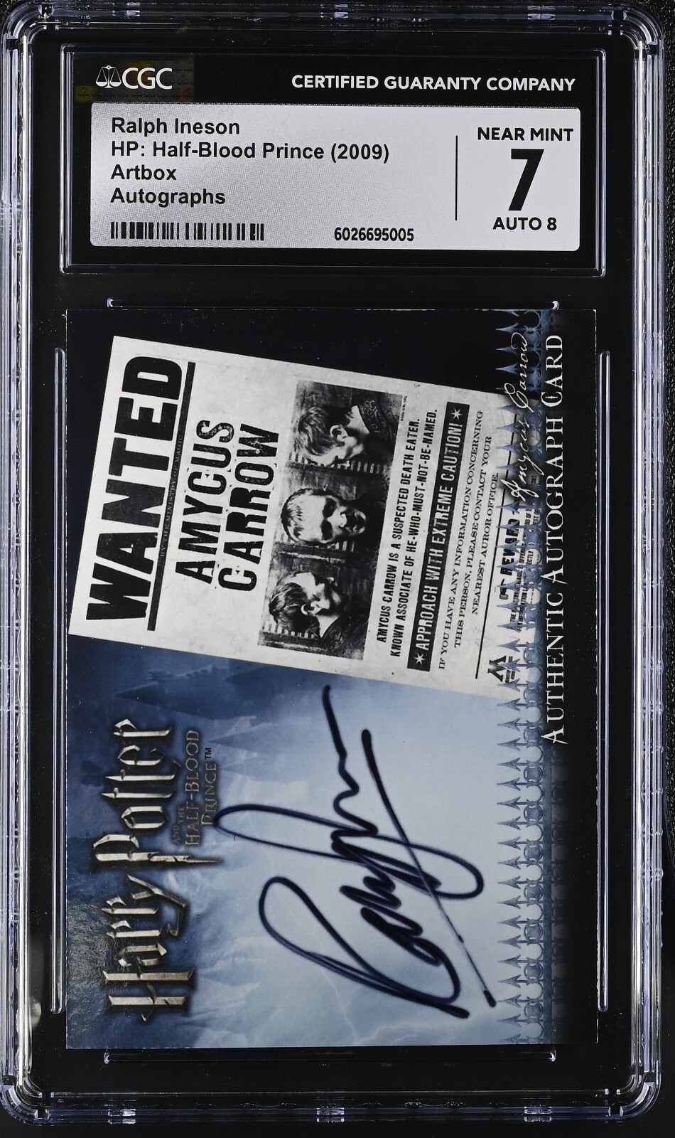 2009 Artbox Harry Potter Ralph Ineson Autograph Signed Amycus Carrow CGC 7