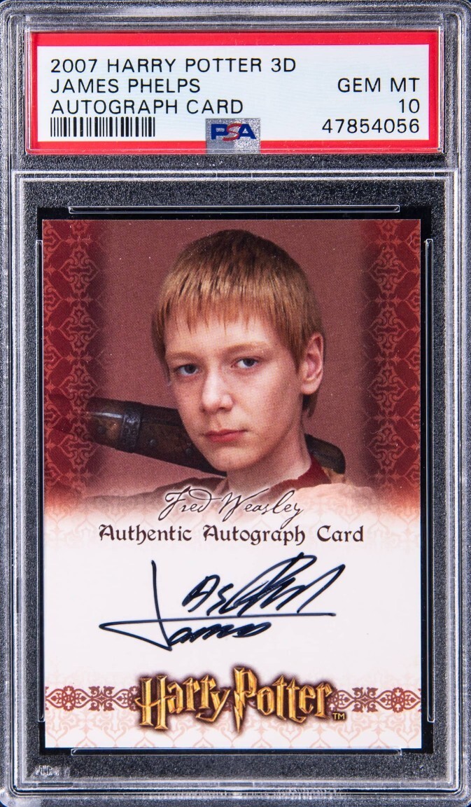 2007 HARRY POTTER ARTBOX 3D JAMES PHELPS AUTO AUTOGRAPH PSA 10 GEM MINT POP 1 COLLECTIBLE MEMORABILIA
