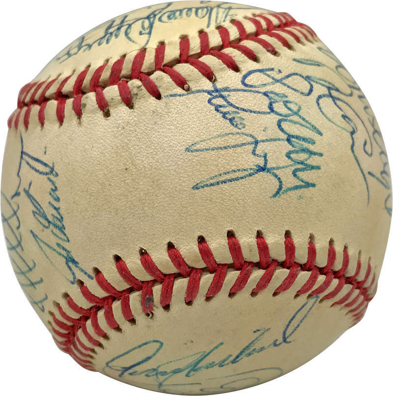 1996 Yankees Team Signed Autographed OAL Baseball Jeter Steinbrenner PSA/DNA