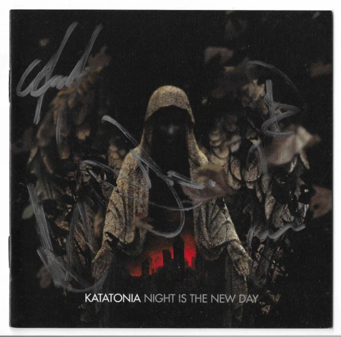 Katatonia REAL hand SIGNED Night is the New Day CD Cover #3 Autographed All 5