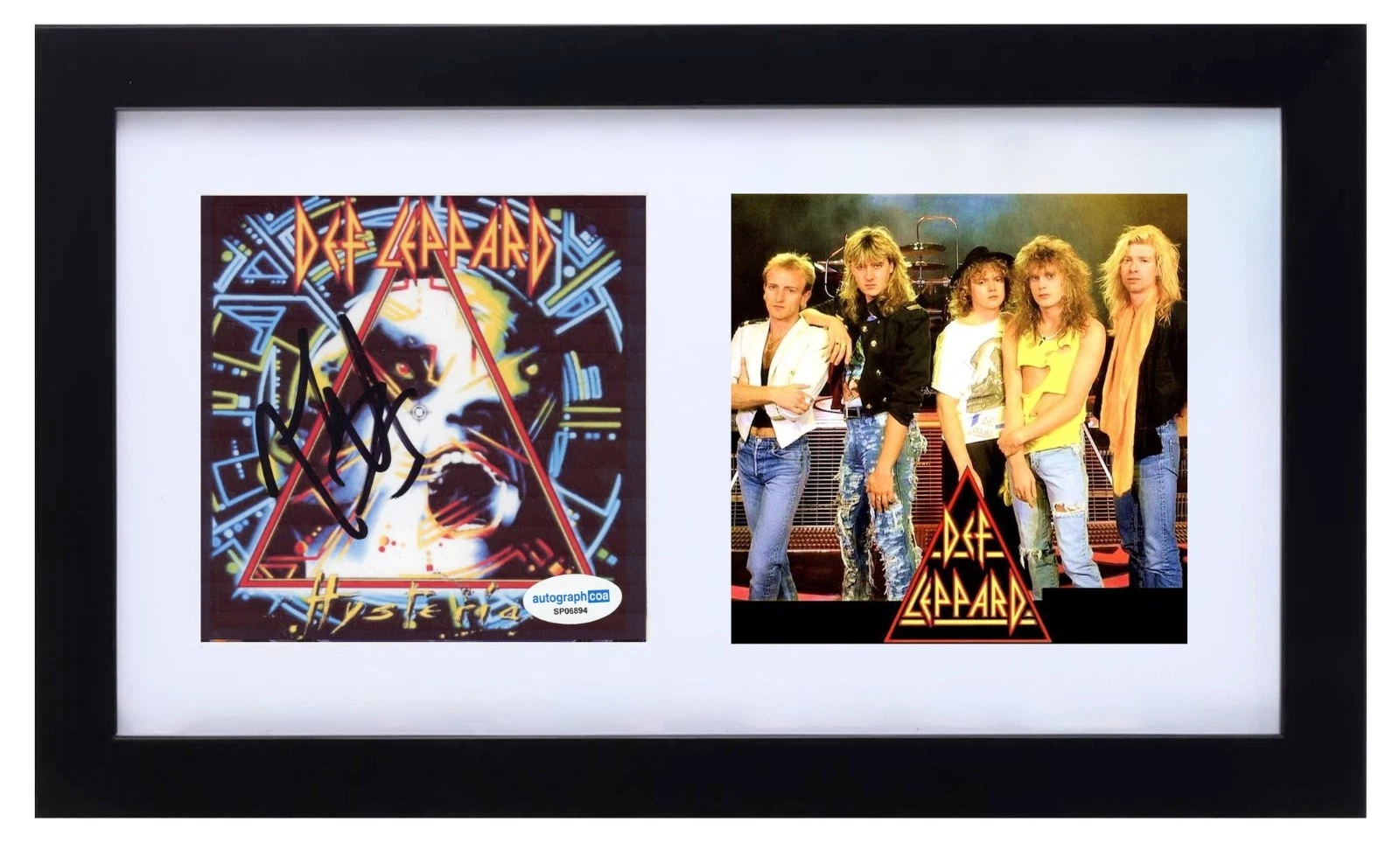 Joe Elliott Def Leppard Signed Autograph Hysteria CD Cover Framed Display ACOA