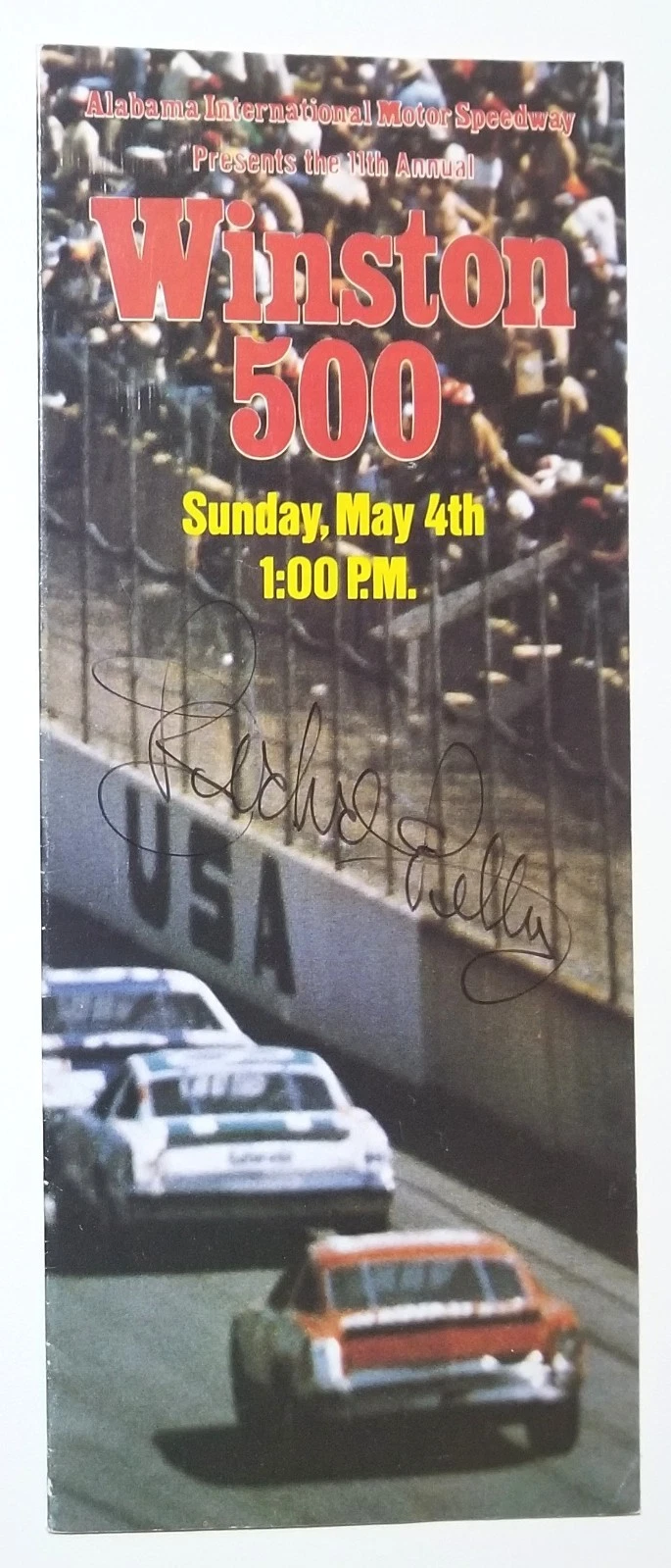 Richard Petty hand SIGNED 1980 Winston 500 Pamphlet Flyer COA Autographed NASCAR
