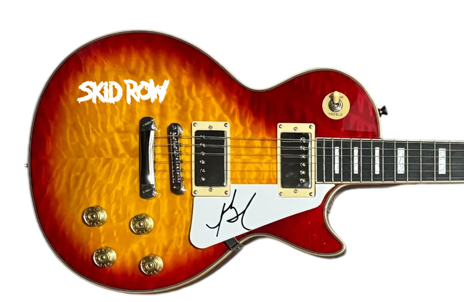 Sebastian Bach Skid Row Signed Electric Guitar Band Singer Autograph Beckett COA