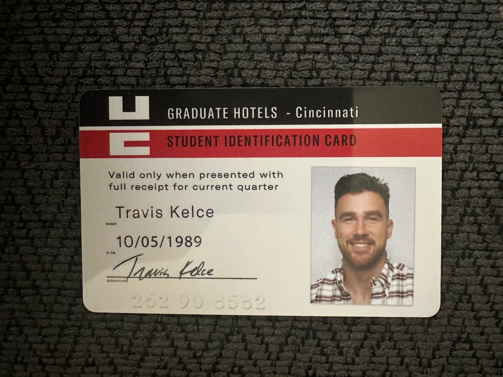 The Graduate Hotel Cincinnati Ohio Key Card Travis Kelce Student ID Bearcats