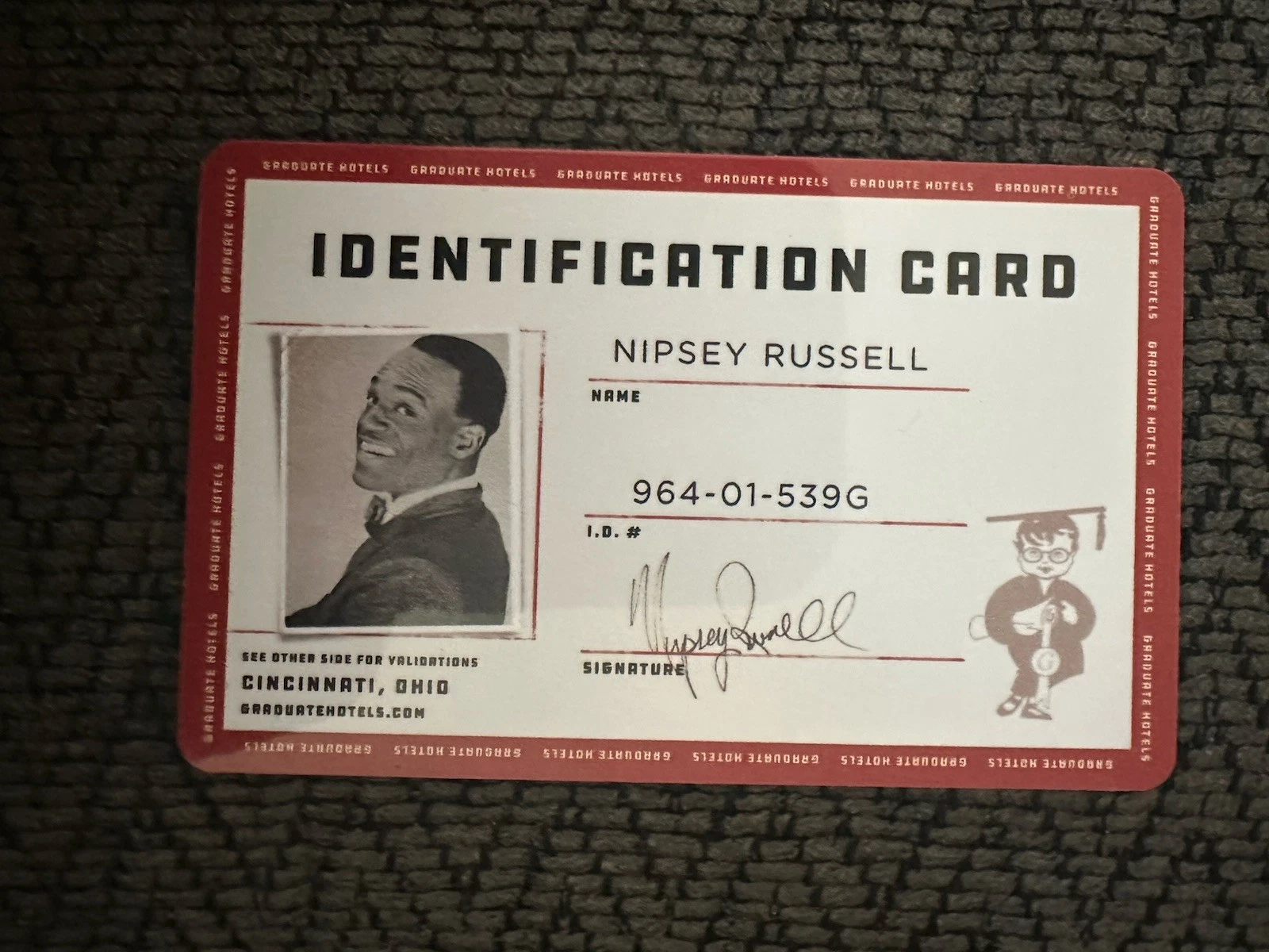 The Graduate Hotel Card Nipsey Russell Student ID Bearcats