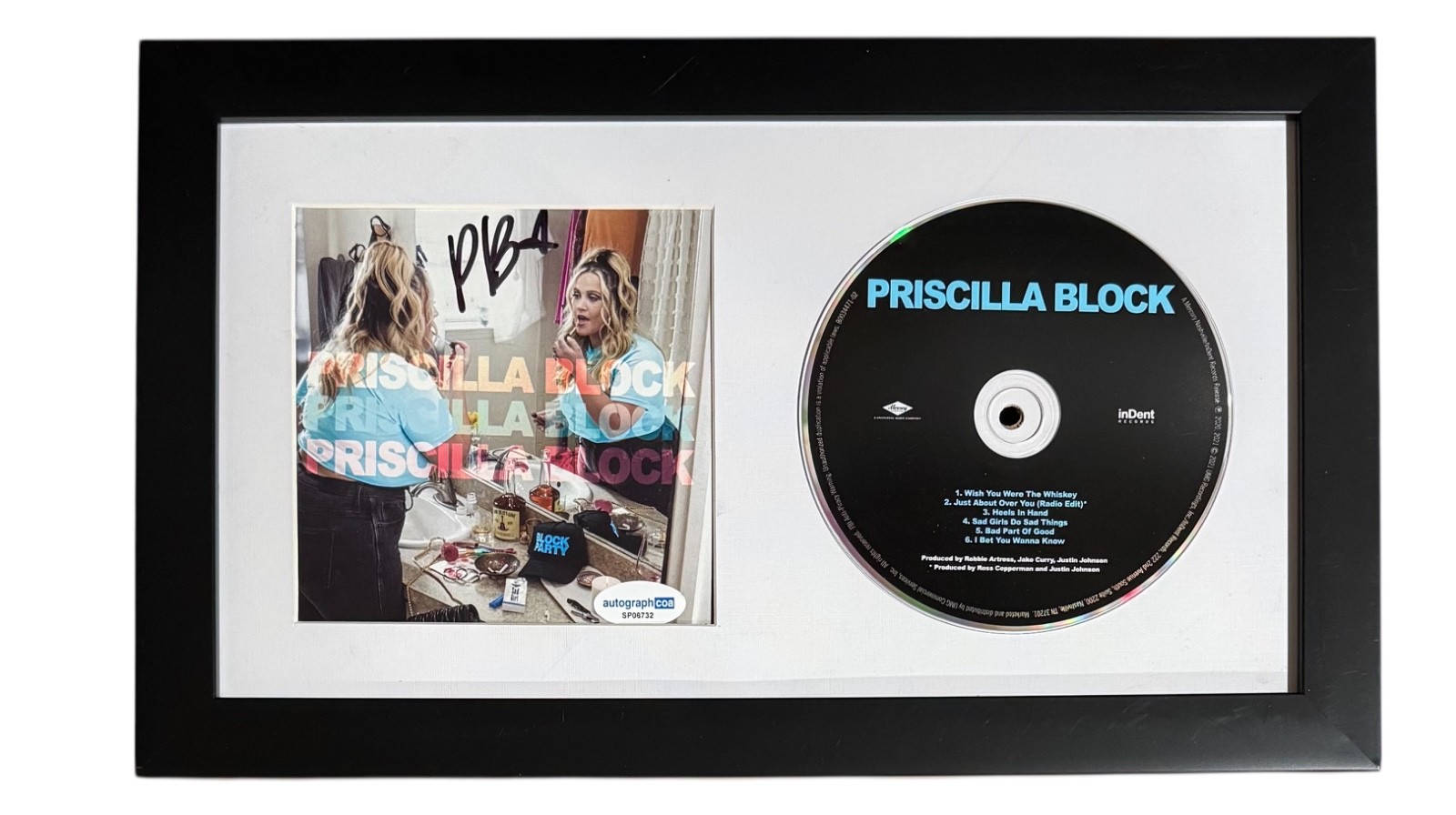Priscilla Block Signed Autograph Self Titled EP CD Framed Country Singer ACOA