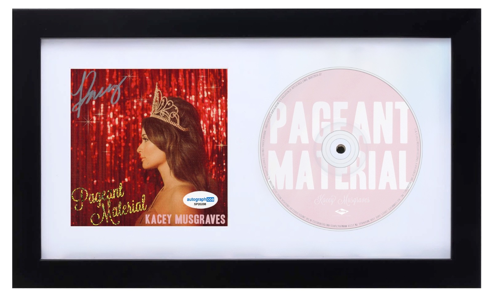 Kacey Musgraves Signed Autograph Pageant Material CD Framed Golden Hour ACOA COA