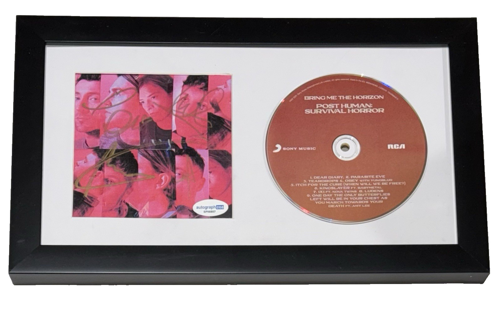 BRING ME THE HORIZON Signed Autograph POST HUMAN SURVIVAL HORROR CD FRAMED ACOA