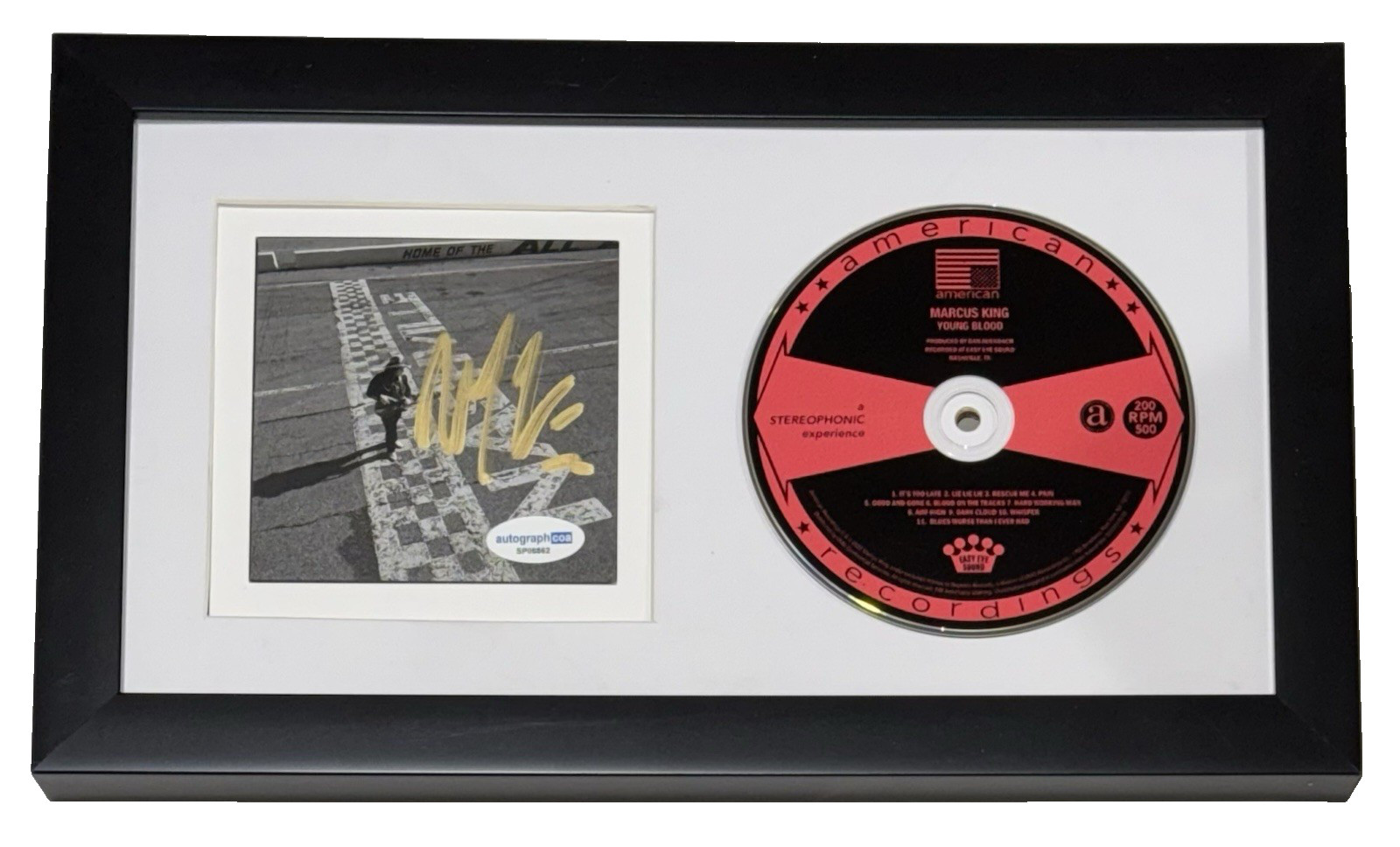 Marcus King Signed Autograph Young Blood CD Framed Album Display ACOA COA