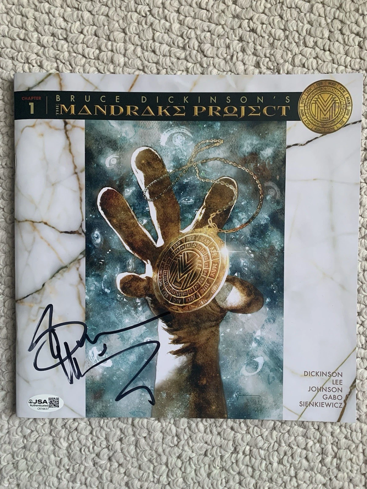 BRUCE DICKINSON HAND SIGNED MANDRAKE PROJECT COMIC BOOK+JSA          IRON MAIDEN