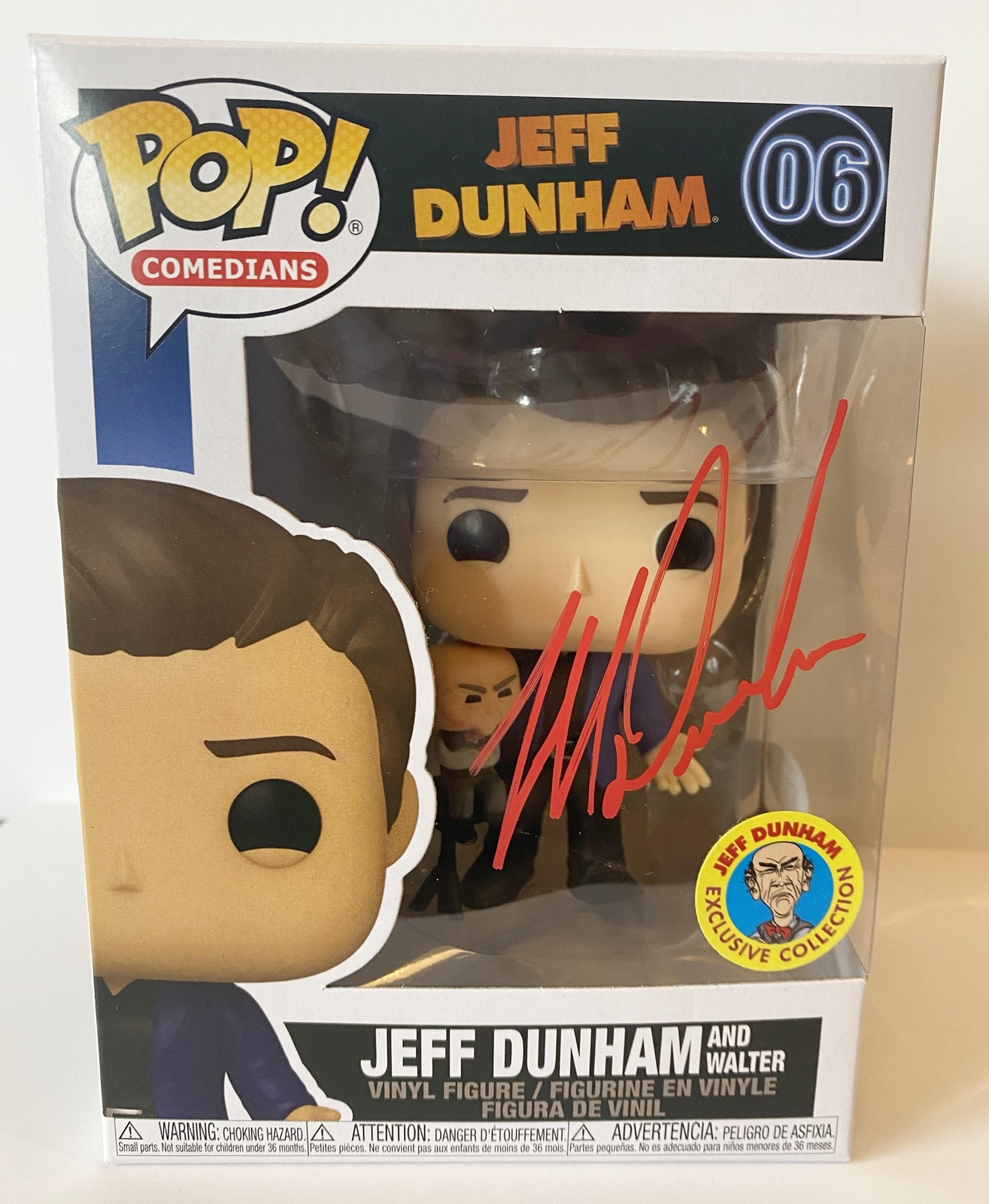 Jeff Dunham AUTOGRAPH Signed Comedian with Walter Funko Pop Vinyl Figure ACOA