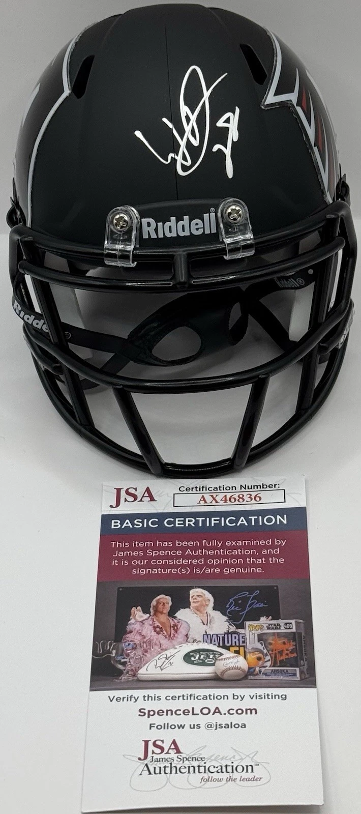 Warrick Dunn Signed Autographed Custom Atlanta Falcons Mini Helmet JSA COA