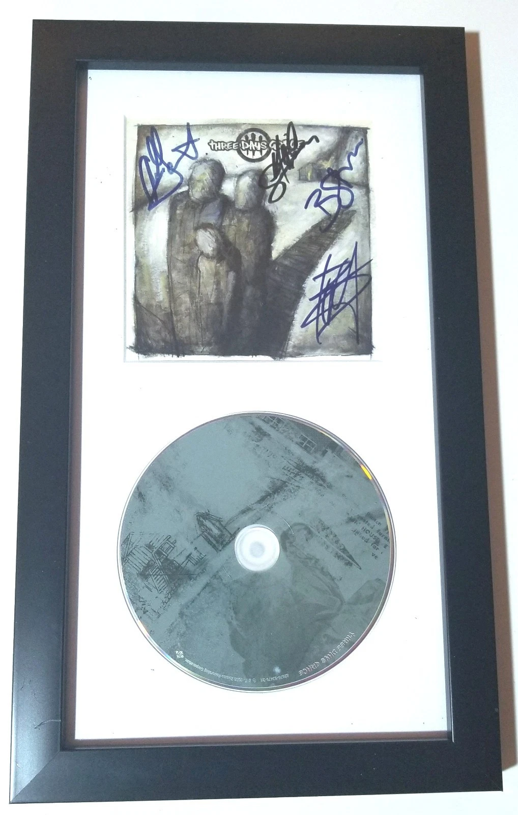 Three Days Grace REAL hand SIGNED Self-Titled CD Framed Display COA Autographed