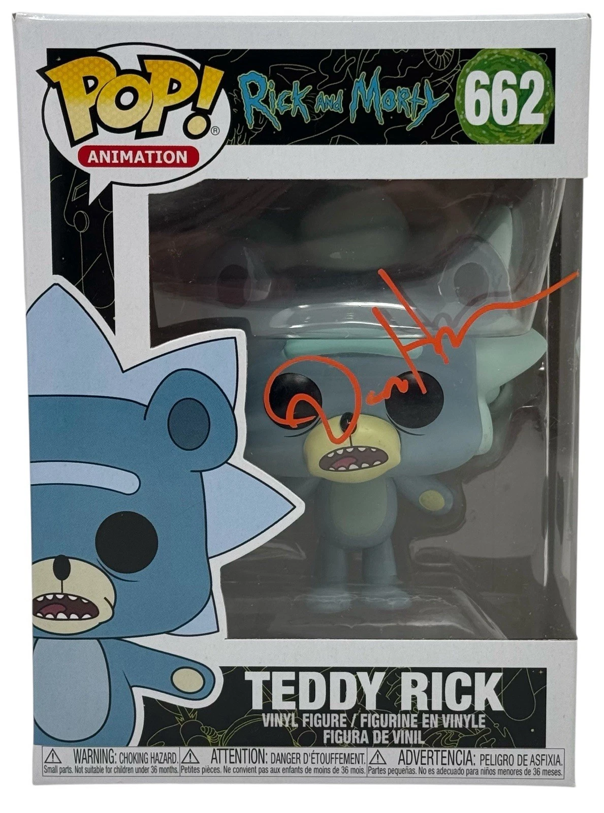 Dan Harmon Signed Rick and Morty Teddy Rick Funko Pop 662 Autograph Beckett COA