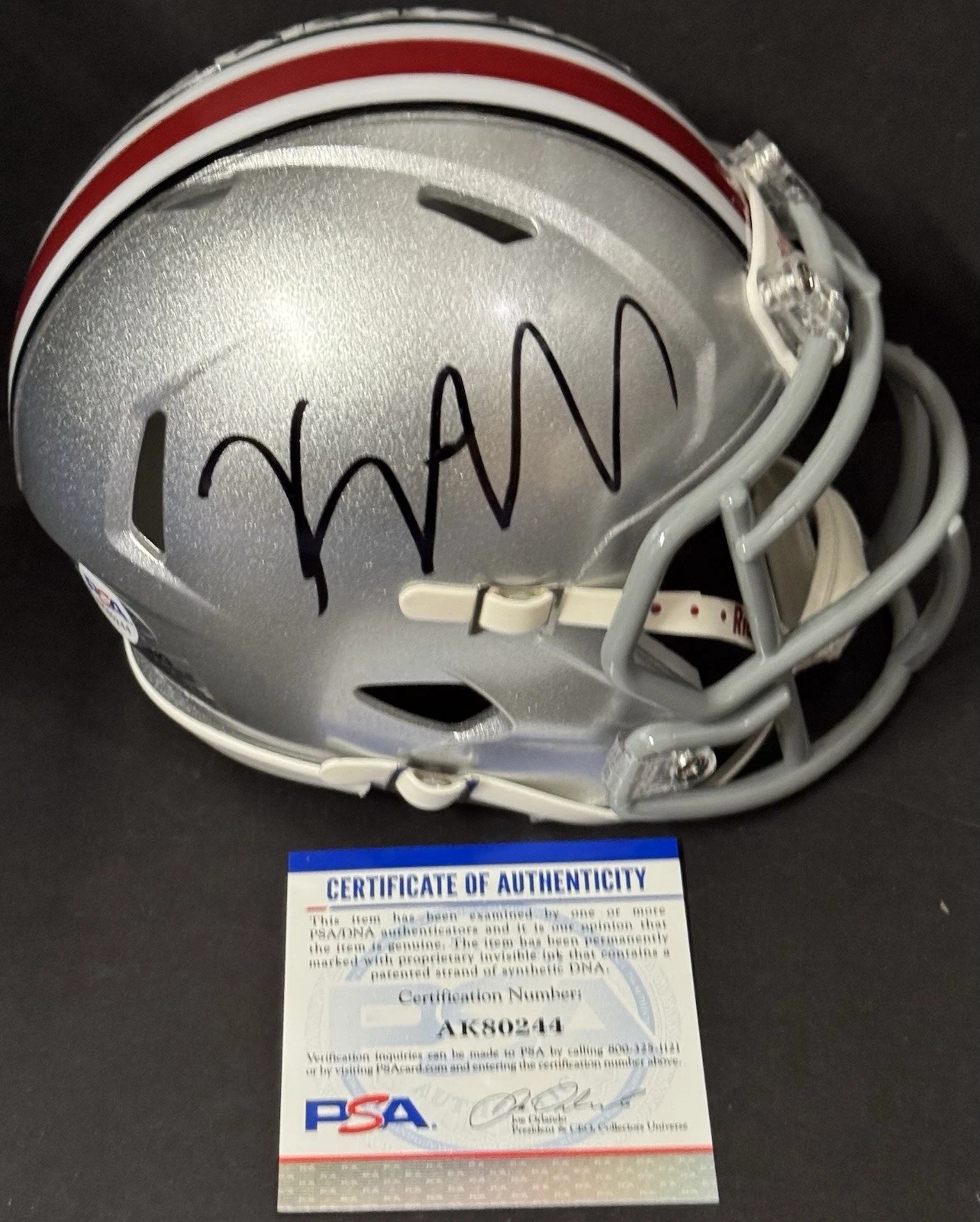 Kyle McCord Signed Autographed Ohio State Buckeyes Mini Helmet PSA/DNA