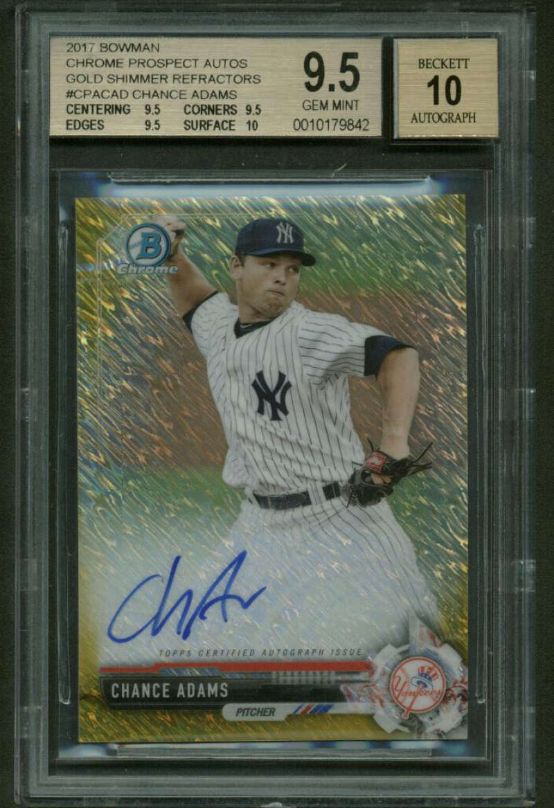 2017 Bowman Chrome Prospect Autographs CPACAD Gold Shimmer Refractors BGS 9.5 10