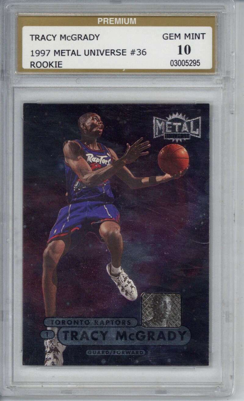 Tracy Mcgrady 1997 Metal Universe Rookie Card #36 PSG 10