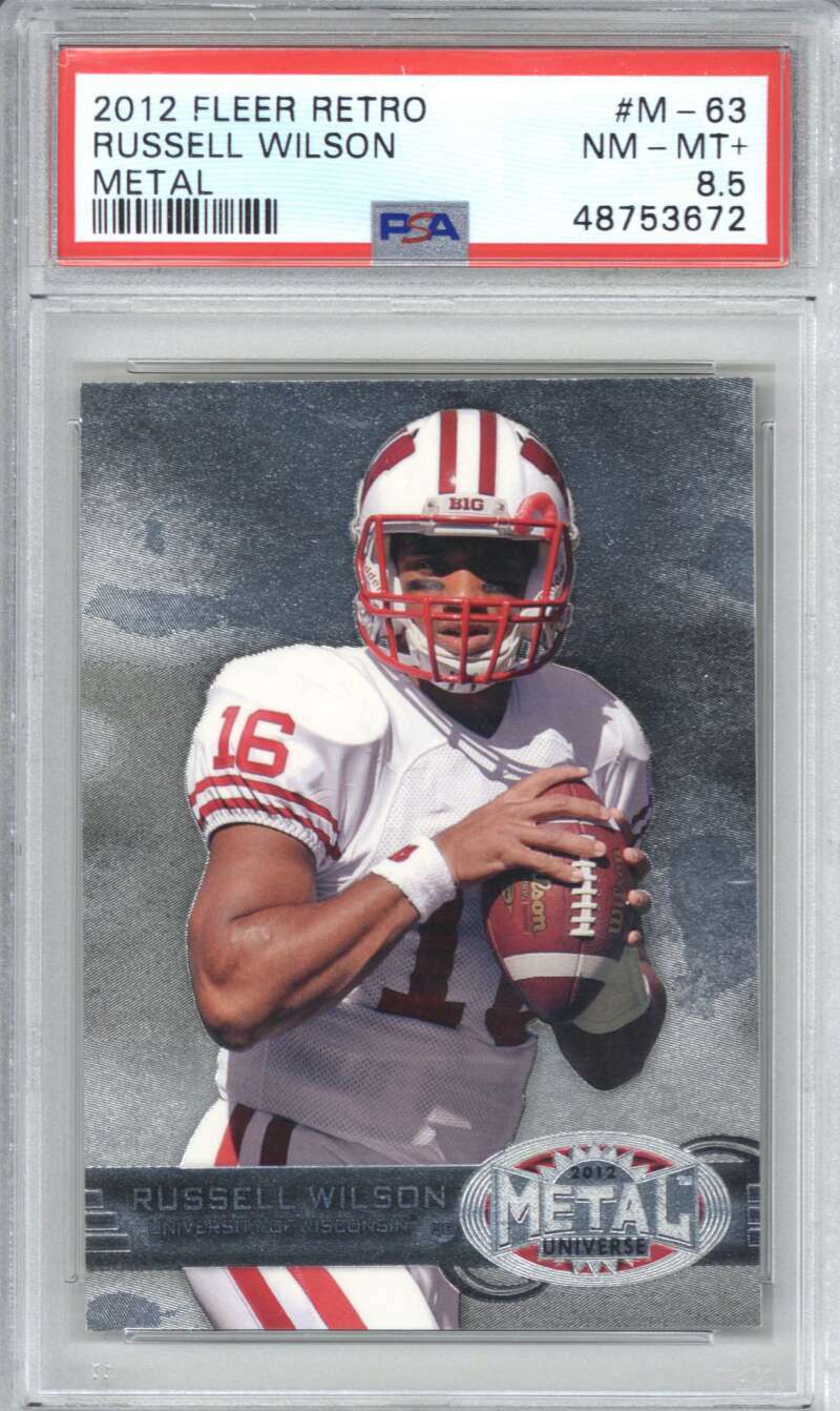 2012 Fleer Retro Metal M-63 Russell Wilson PSA 8.5